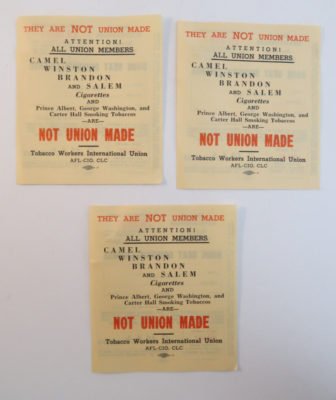 Set of 3 All Union Members Camel Winston Brandon Cigarettes Back Seat  License