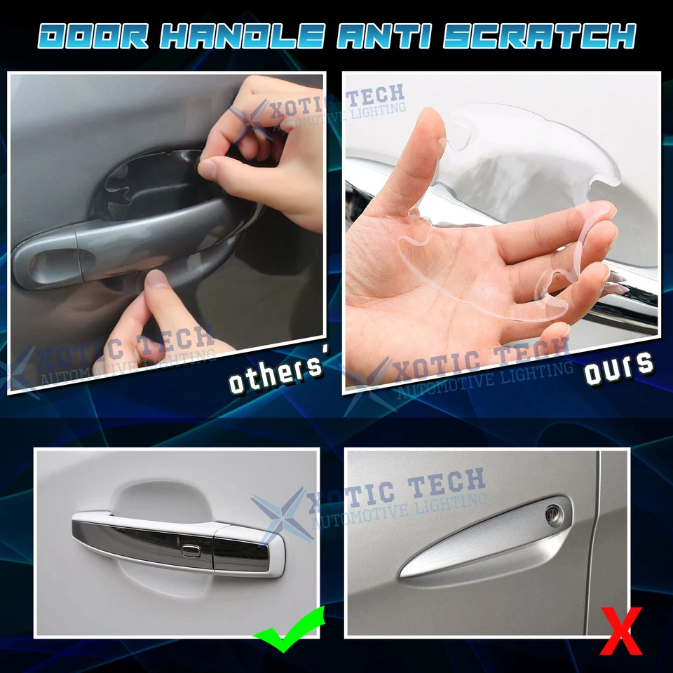Protector de manija de puerta de coche transparente invisible 3D 4 piezas lámina de pintura protector contra arañazos Foto 4 de 4