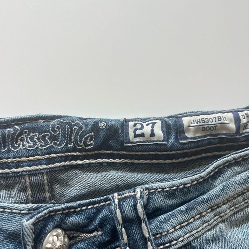Miss Me Jeans JW5307B11 Boot Cut br Bedazzled Denim Size 27 - Picture 6 of 12