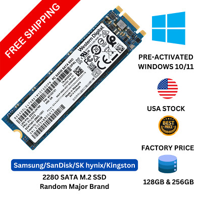 SOLIDE STATE DRIVE 128GB/256GB SATA M.2 SSD WITH PRE-ACTIVATED WINDOWS 10/11 PRO