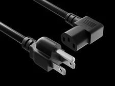 Cable Leader 3ft NEMA 5-15P to C13 Right Angle Power Cord 18 AWG 10A 125V SVT