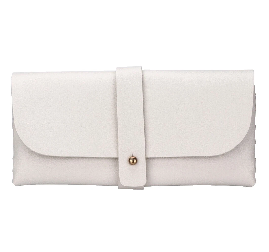 Casos de Cuero Blanco Suave para Gafas