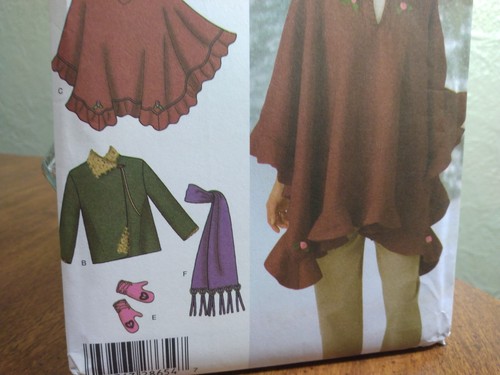 Simplicity Schnittmuster 4783 BB L-XL Jacke Schal Mütze Fäustlinge Poncho ungeschnitten NOS - Bild 4 von 11