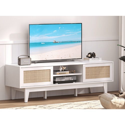TV Stand for 65Inch TV, Entertainment Center with Storage Space and Sliding Door - Picture 8 of 53