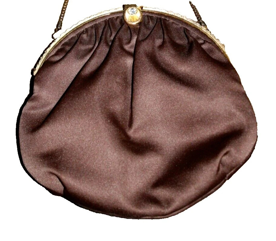 Bolsas de noche Marrón Satinado Vintage Bolsas, Bolsos y estuches