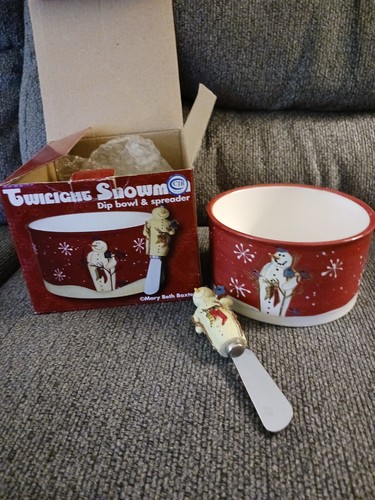 Christmas Dip Mix Set Bowl And Knife Spreader Holiday Appetizer - Picture 6 of 7
