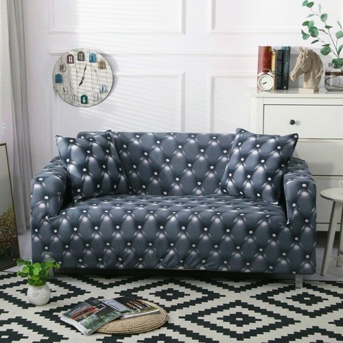 1/2/3/4 Sofa Covers Couch Slipcover Stretch Elastic Fabric Settee Protector Fit - Picture 11 of 26