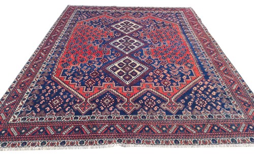 Amazing Hand Knotted Vintage Afshour Wool Area Rug 6 x 5 Ft (1060 Ger-4) - 第 3/8 張圖片