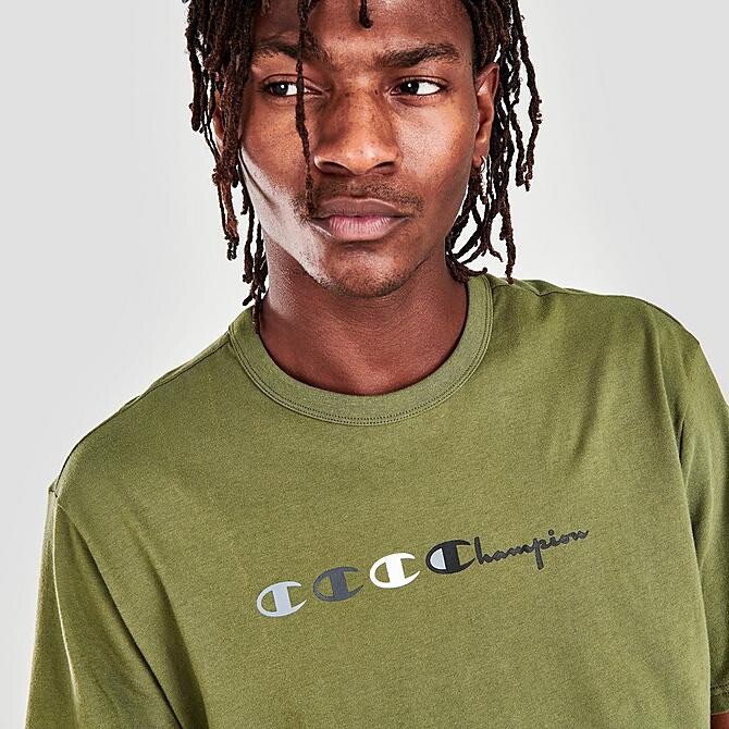 Champion Logo Cargo T-shirt Mens XL Assorted Logo Style Olive