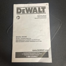 DeWalt DSC354, DCS356 20V Max* Oscillating Multi-Tool INSTRUCTION MANUAL ONLY