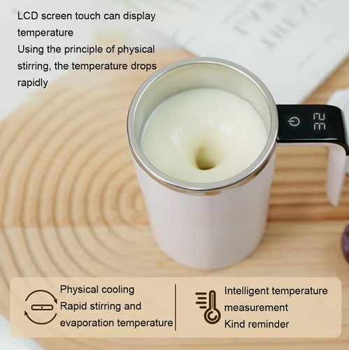 Automatic Magnetic Electric Self Stirring Mug Cup Mixing Coffee Milk Tea Beer US - Picture 7 of 12