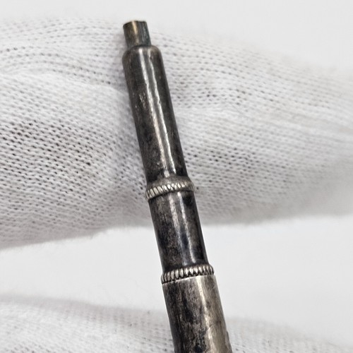 Antique Mechanical Pencil Silver Tone Etched Design Ornate - Picture 10 of 12