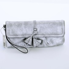 SIMPLY VERA WANG Women's SILVER Bentley TASSEL CLUTCH with WRIST STRAP Wristlet