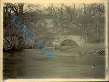 Stone bridge over river Dove Derbyshire Original Edwardian Photo 4.25 x 3.25