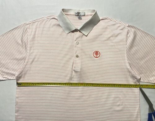 Peter Millar White & Pink Striped Men's Golf Polo Shirt Size M 100% Cotton - Picture 11 of 16