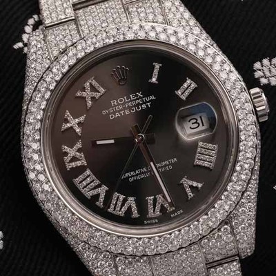 rolex datejust iced out