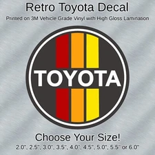 TOYOTA Retro Heritage Vintage Decal High Quality Choose from 9 Sizes from 2"-6"