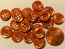 24 Pearlized Rust Plastic Sew-thru Buttons Almost 1/2" 12mm 10075