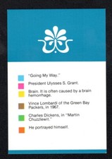 Vince Lombardi Football Coach Vintage 1981 Trivia Game Card