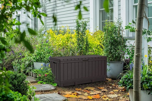 Keter Auflagenbox Kentwood 350 Liter Kissenbox Gartenbox Kissentruhe Gartentruhe - Bild 4 von 4
