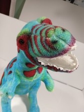 Melissa  Doug Big Poseable T-REX Dinosaur Plush Tall - Blue Green Dino