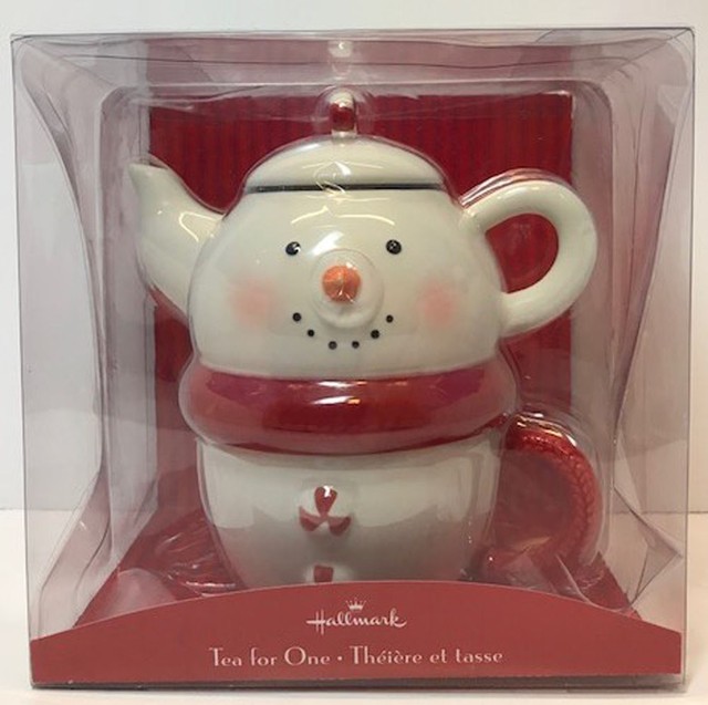 Hallmark Tea for One Teapot Snowman New! eBay