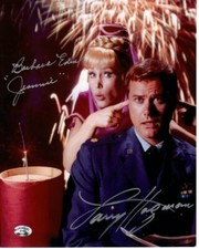 BARBARA EDEN and LARRY HAGMAN signed 8x10 I DREAM OF JEANNIE photo TPA