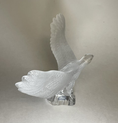 Daum Eagle Figurine Crystal Bird Signed Preparing to Fly Spreading Wings France - Picture 7 of 16
