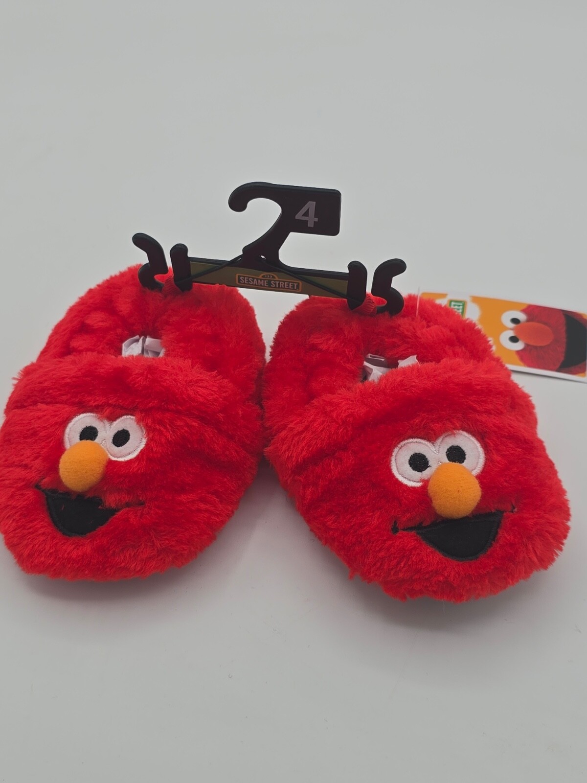 SAOLA Scarpe pantofole bambino Sesame Street Elmo taglia 4 suola tessuto pelliccia rossa