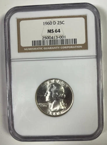 1960 D Washington Quarter Silver Business Strike NGC MS 64