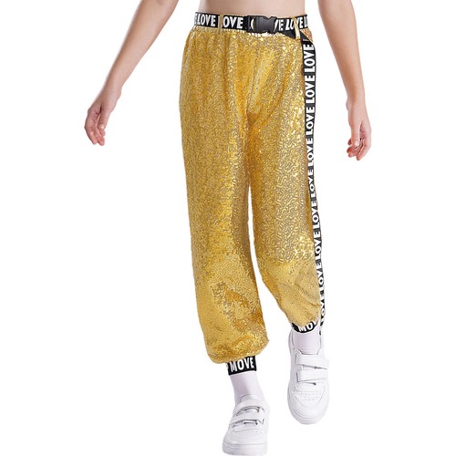 Kids Girls Pants Child Leggings Hip Hop Trousers Party Costume Sparkly Bottoms - Picture 6 of 68