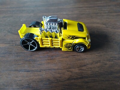 2017 Hot Wheels, Yellow Crate Racer, HW Experimotors, 6/10 - 102/365