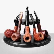 Solid Wood Tobacco Pipe Stand Rack Handmade Shelf Stand Holder Rack For 5 Pipes