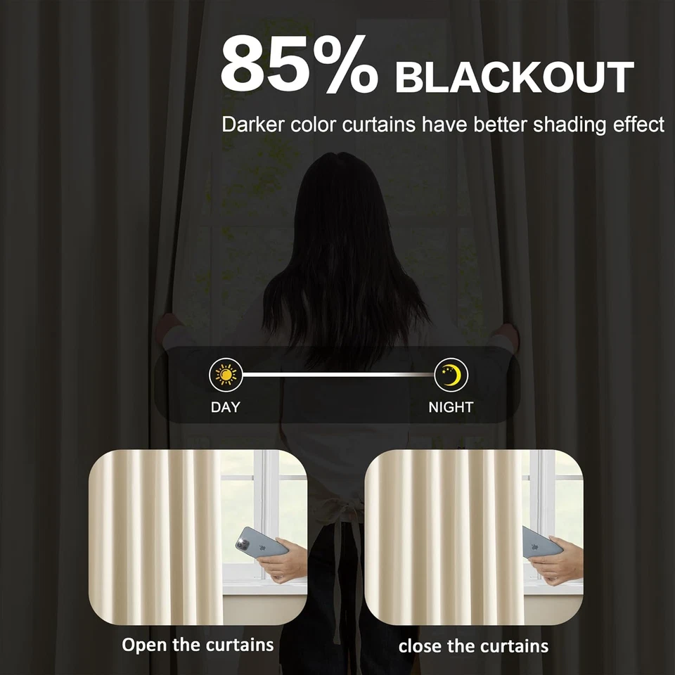 Cortinas opacas plisadas 95 pulgadas de largo - cortinas plisadas de memoria sólida rojo claro Foto 3 de 4