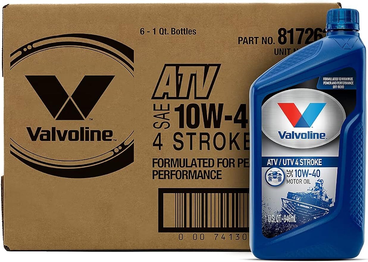 6PACK Valvoline 4Stroke ATV/UTV SAE 10W40 Motor Oil for Wet Clutch