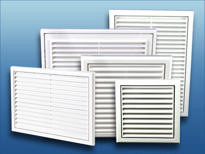 K-TECH-PRO Lüftungsgitter Wetterschutzgitter MV ohne Flansch Kunststoff weiß Belüftung