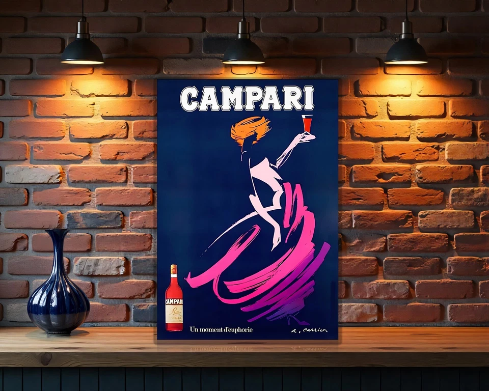 Vintage Campari French Elegance in Motion Dance Sign - (60X40 CM) - Image 2 of 4