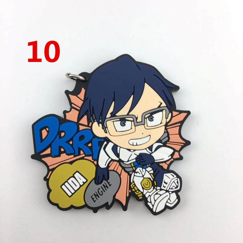 Anime Boku No Hero Academia Rubber Keychain Key Ring Race Straps - Foto 5