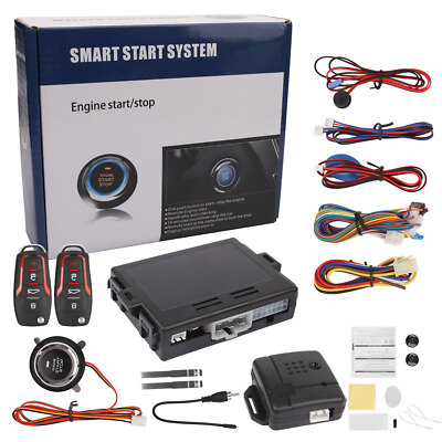 #ad Car Keyless Entry Engine Start Alarm System Push Button Remote Starter Stop Kit $36.95