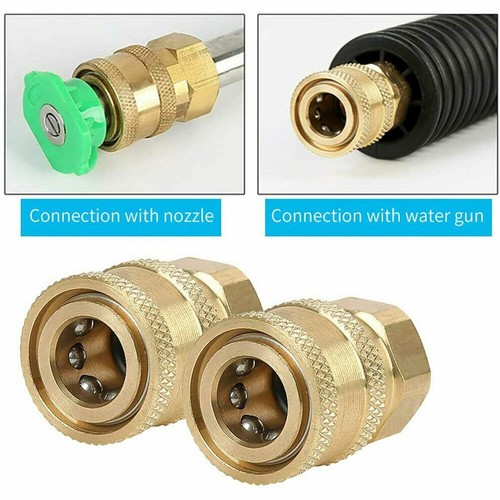 2PACK Accoppiatore Idropulitrice Raccordi Ottone 1/4 Pollice Collegamento Rapido a Femmina - Foto 10 di 12