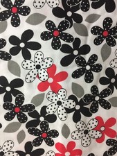 Scrub Top SIZE X-SMALL POLKA DOT FLOWERS NWT Nurse Work Medical VET UNIFORM OR