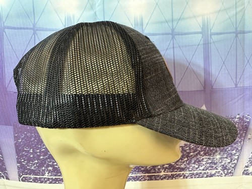 Bob Evans Farms Trucker Hat Leather Badge Tracy Dunn Vernon Black Gray Snapback - Picture 6 of 10