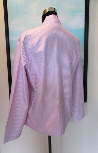 Eileen Fisher Pink Silk Mandarin Jacket Sz M - Picture 4 of 8