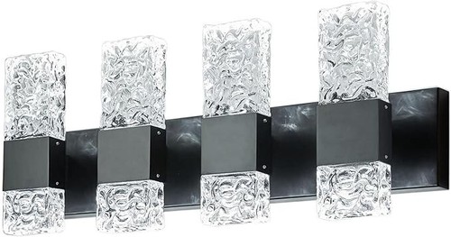 OYLYW Black Bathroom Over Vanity 4 Pair - LED Light Fixture Crystal Light NEW