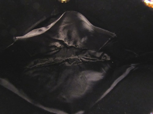 VTG 1950s 60s HATO HASI BLACK SATIN BEADED EVENING BAG SHOULDER BAG CHAIN STRAP - Picture 7 of 7