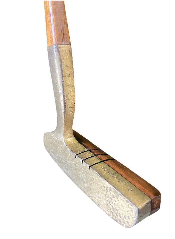 Otey Crisman 3HWL C. Harrison Engraved Walnut Blade Putter LH 35” Hickory Shaft - Image 3 of 4