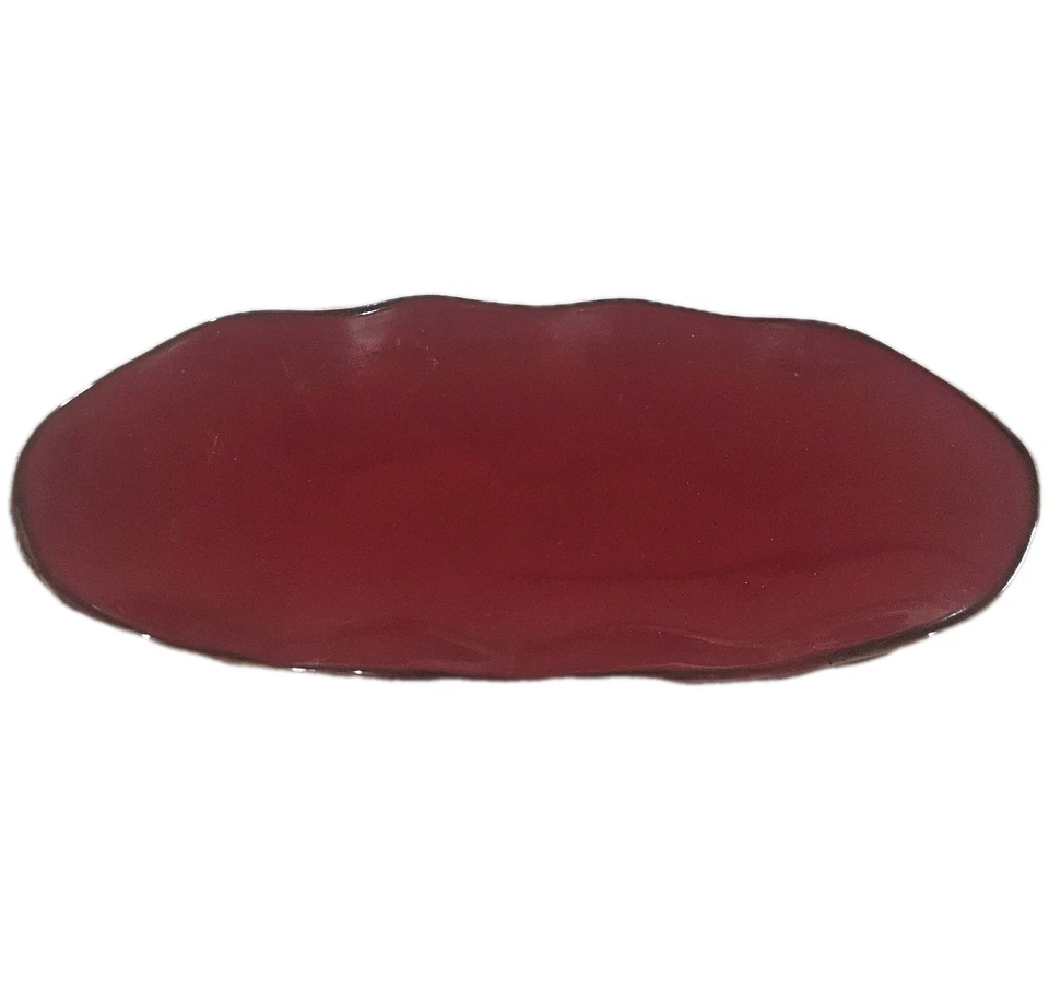 Plato Southern Living cinabrio borde con volantes rojo marrón 15,5" x 7" mediano Foto 2 de 4