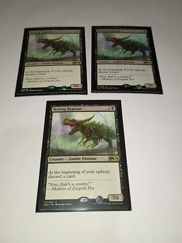 3x MTG Magic The Gathering Rotting Regisaur LP Rare Zombie Dinosaur Commander