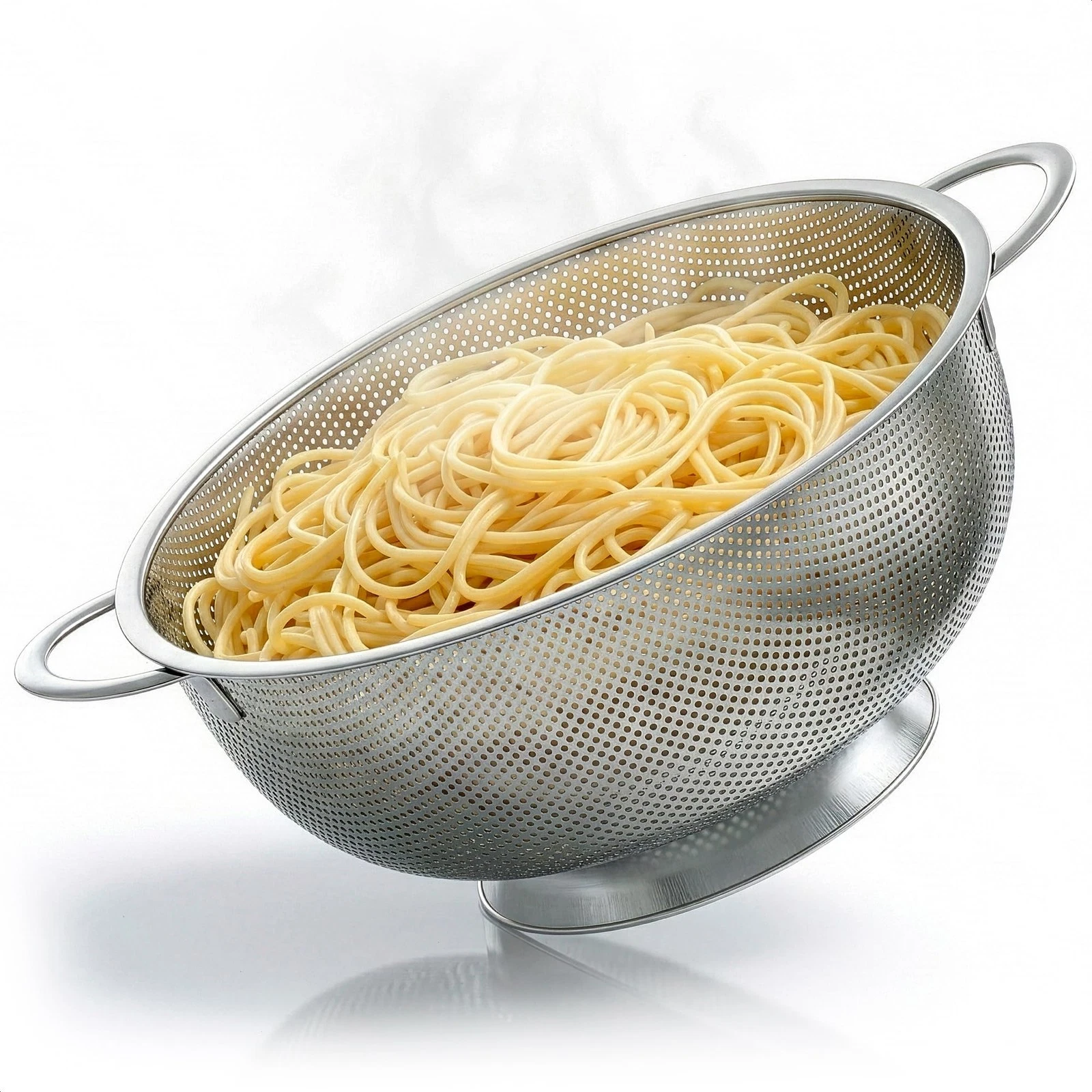 Stainless Steel Strainer Bowl With Handles - 5Qt Rice Washer Strainer Bowl fo...