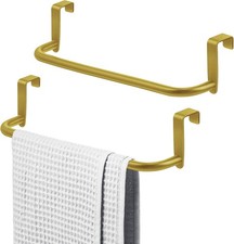 2 Pieces Metal Towel Bar Kitchen Cabinet Steel Towel Rack Bar for Hanging on